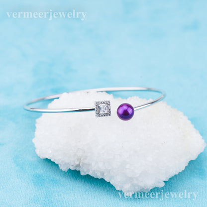 b010230  DIY 7-8mm Natural Freshwater pearl bracelet accessory 925 sterling silver adjustable chain bracelet for women