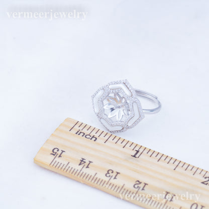 re010927 DIY 9-11mm Natural Freshwater pearl Ring accessory 925 sterling silver Adjustable size engagement ring for women