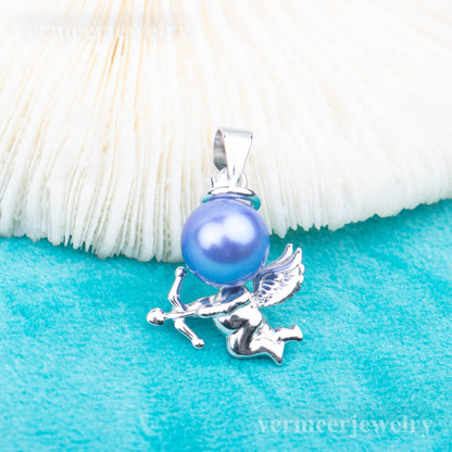 P030928 DIY 7-9mm Natural Freshwater pearl pendant accessory 925 sterling silver engagement jewelry necklace for women