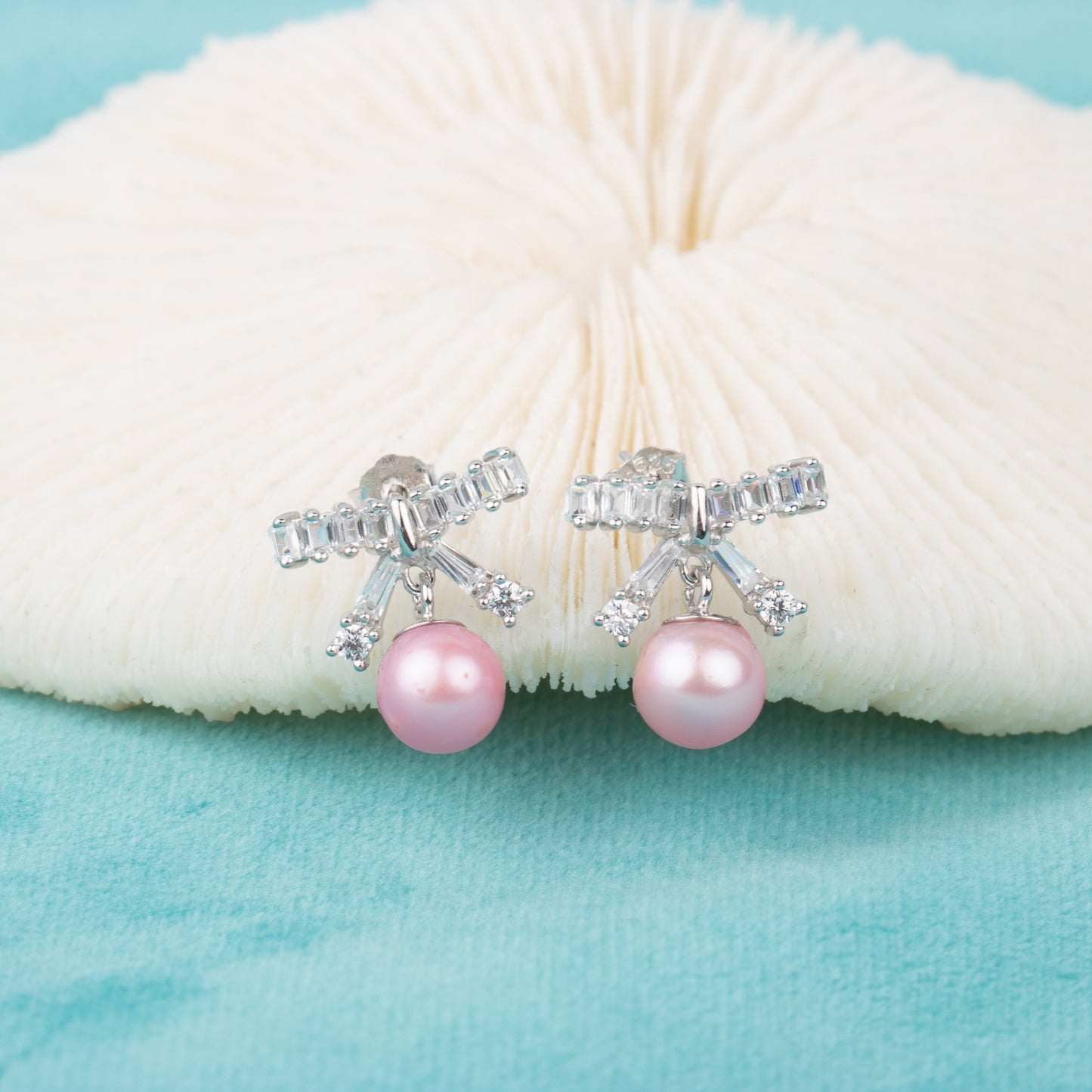 e010694 S925 pearl earring 925 sterling silver DIY 7-8mm Natural Freshwater pearl stud earring for women