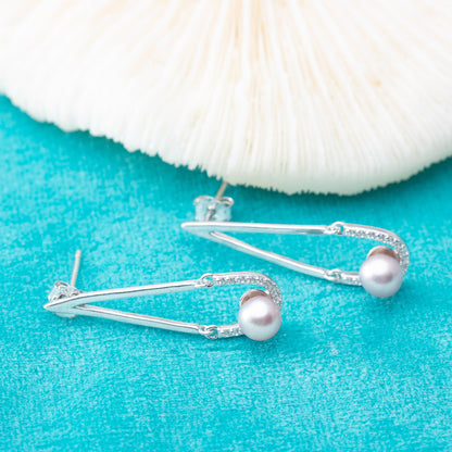 e010828S925 pearl earring 925 sterling silver DIY 3-4mm Natural Freshwater pearl stud earring for women