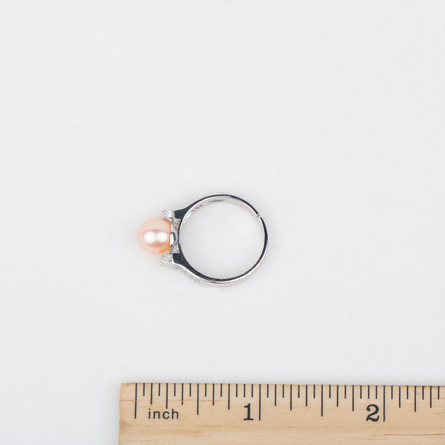 r030538 DIY 7-8mm Natural Freshwater pearl Ring accessory 925 sterling silver Adjustable size engagement jewelry ring for women