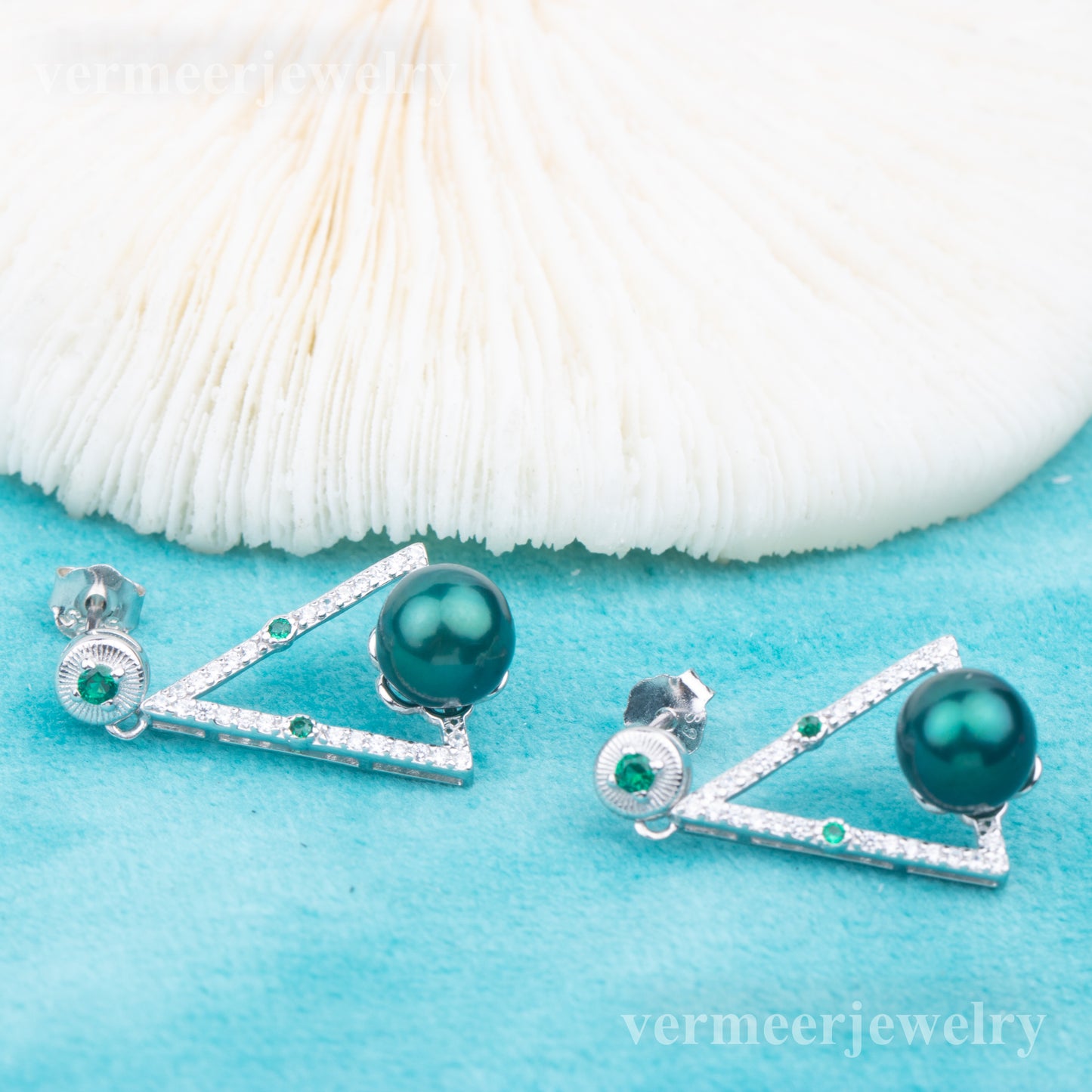 e010771 S925 pearl earring 925 sterling silver DIY 7-8mm Natural Freshwater pearl stud earring for women