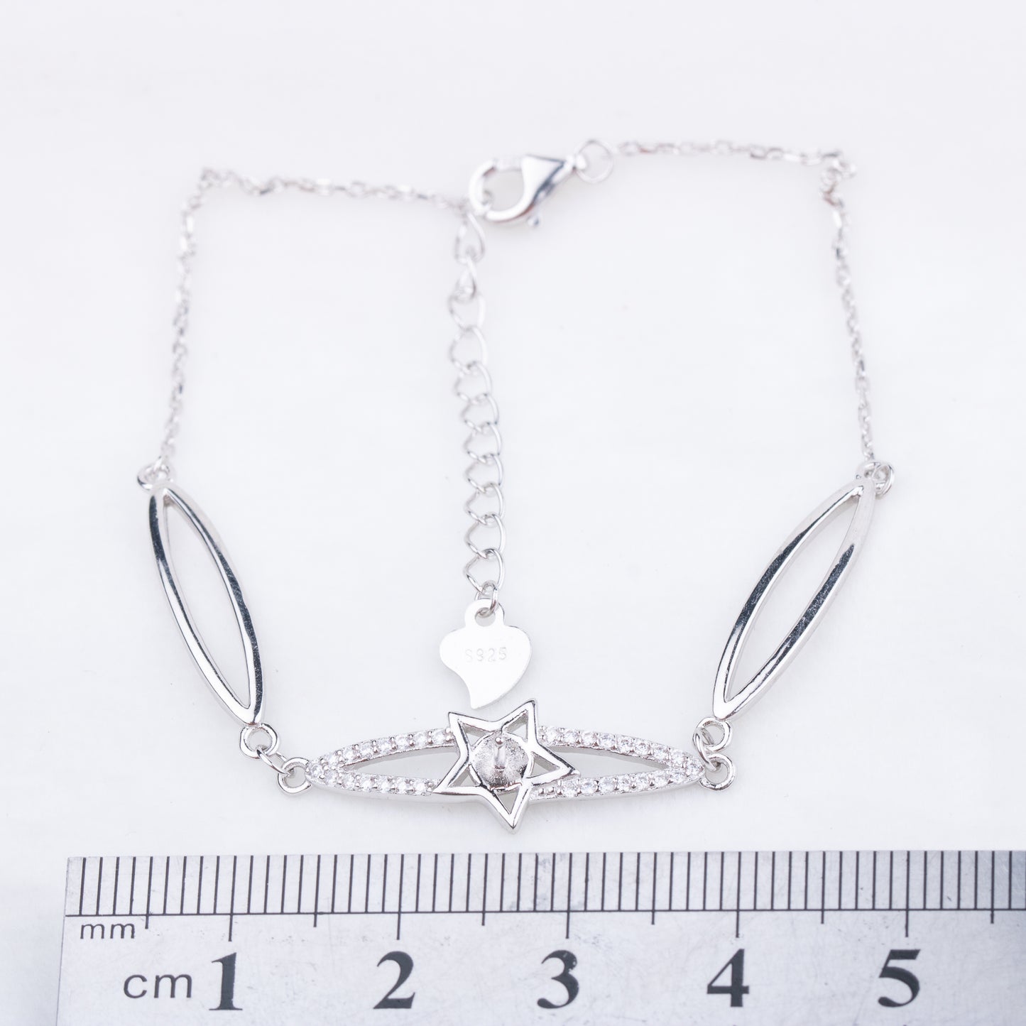 b010186  DIY 7-8mm Natural Freshwater pearl bracelet accessory 925 sterling silver adjustable chain bracelet for women