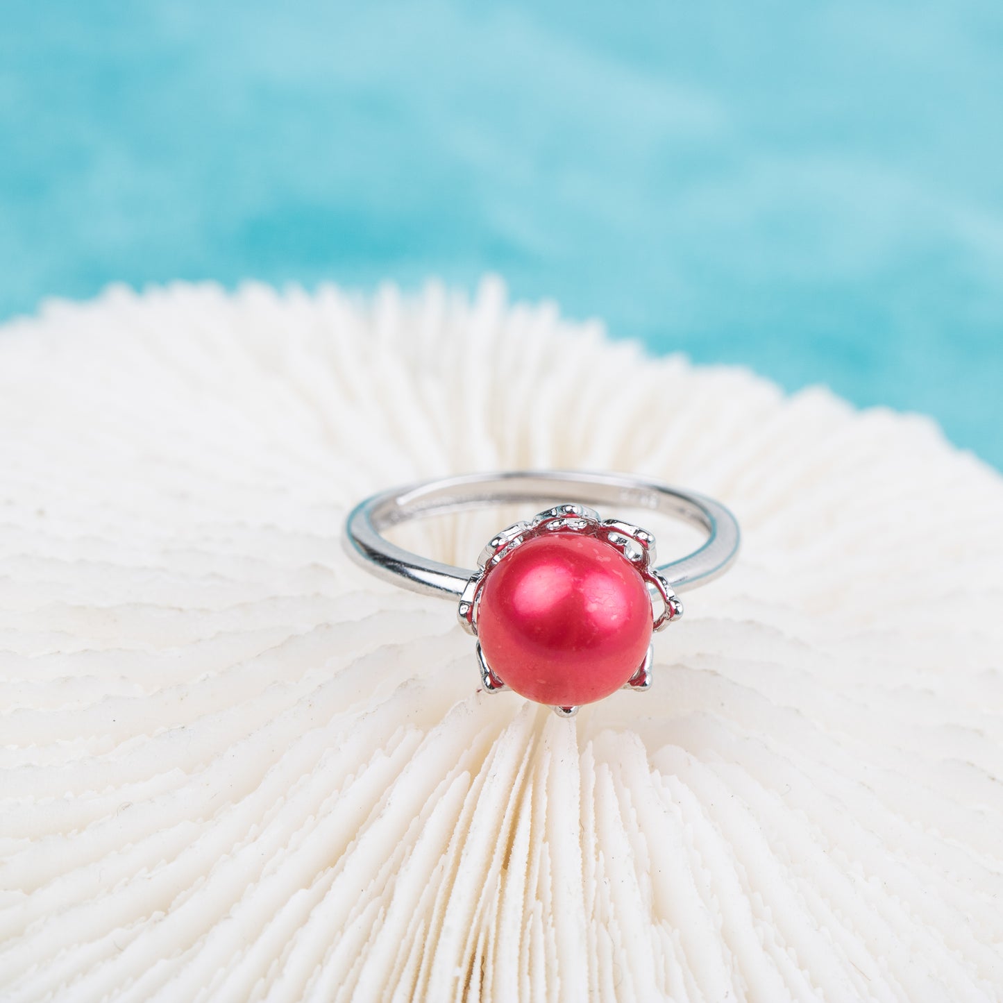 r100677 DIY 7-8mm Natural Freshwater pearl Ring accessory 925 sterling silver Adjustable size engagement jewelry ring for women
