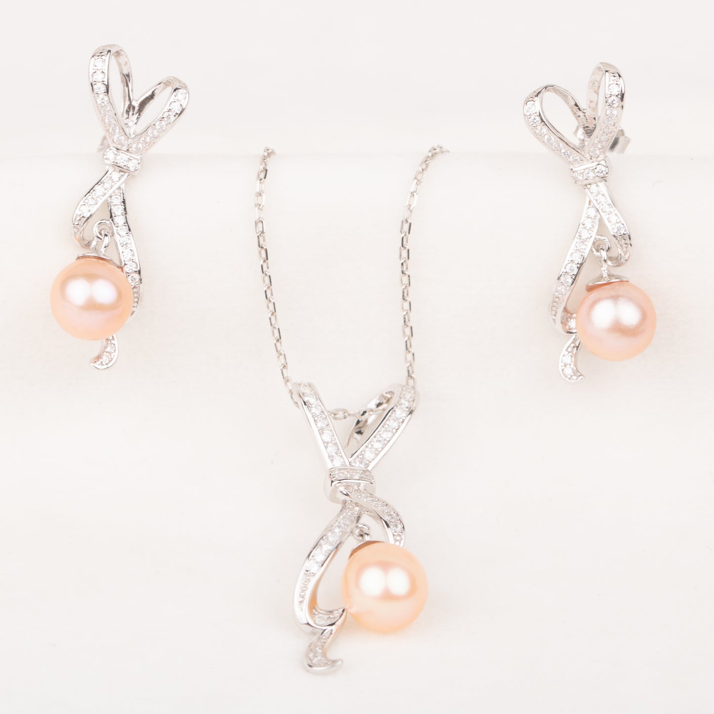 S060042 DIY 7-8mm Natural Freshwater pearl jewelry set 925 sterling silver engagement jewelry necklace for women