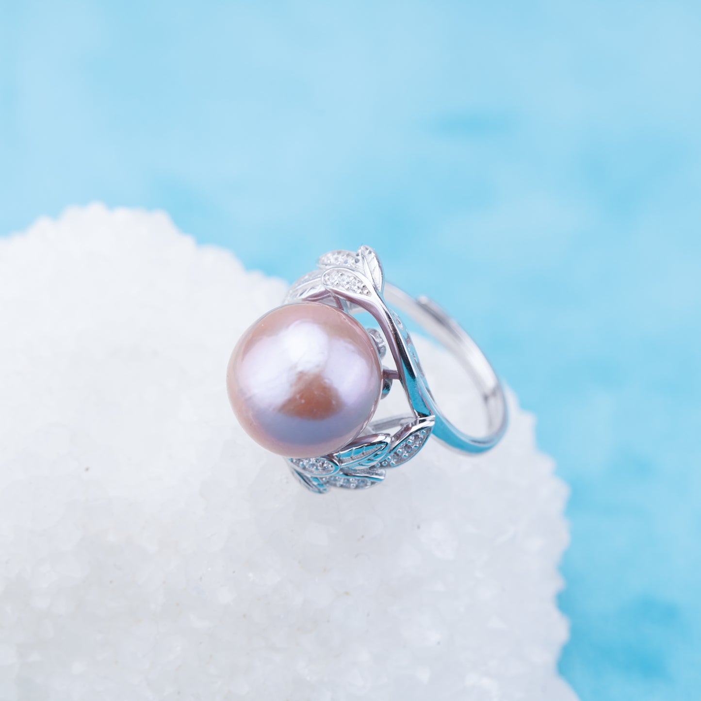 re010938 DIY 9-11mm Natural Freshwater pearl Ring accessory 925 sterling silver Adjustable size engagement ring for women