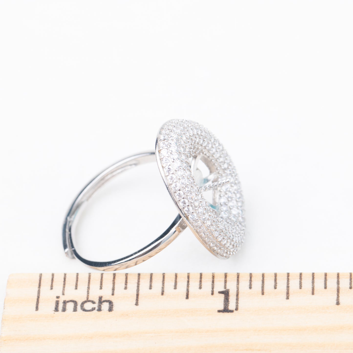 re010854DIY 9-11mm Natural Freshwater pearl Ring accessory 925 sterling silver Adjustable size engagement jewelry ring for women