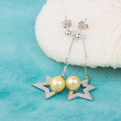 e010704 S925 pearl earring 925 sterling silver DIY 7-8mm Natural Freshwater pearl stud earring for women