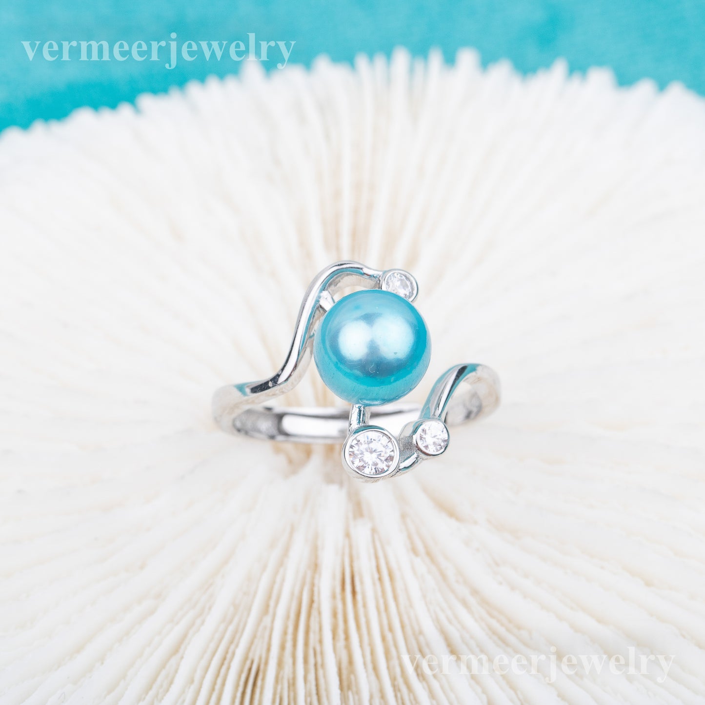 r010696 DIY 7-8mm Natural Freshwater pearl Ring accessory 925 sterling silver Adjustable size engagement jewelry ring for women