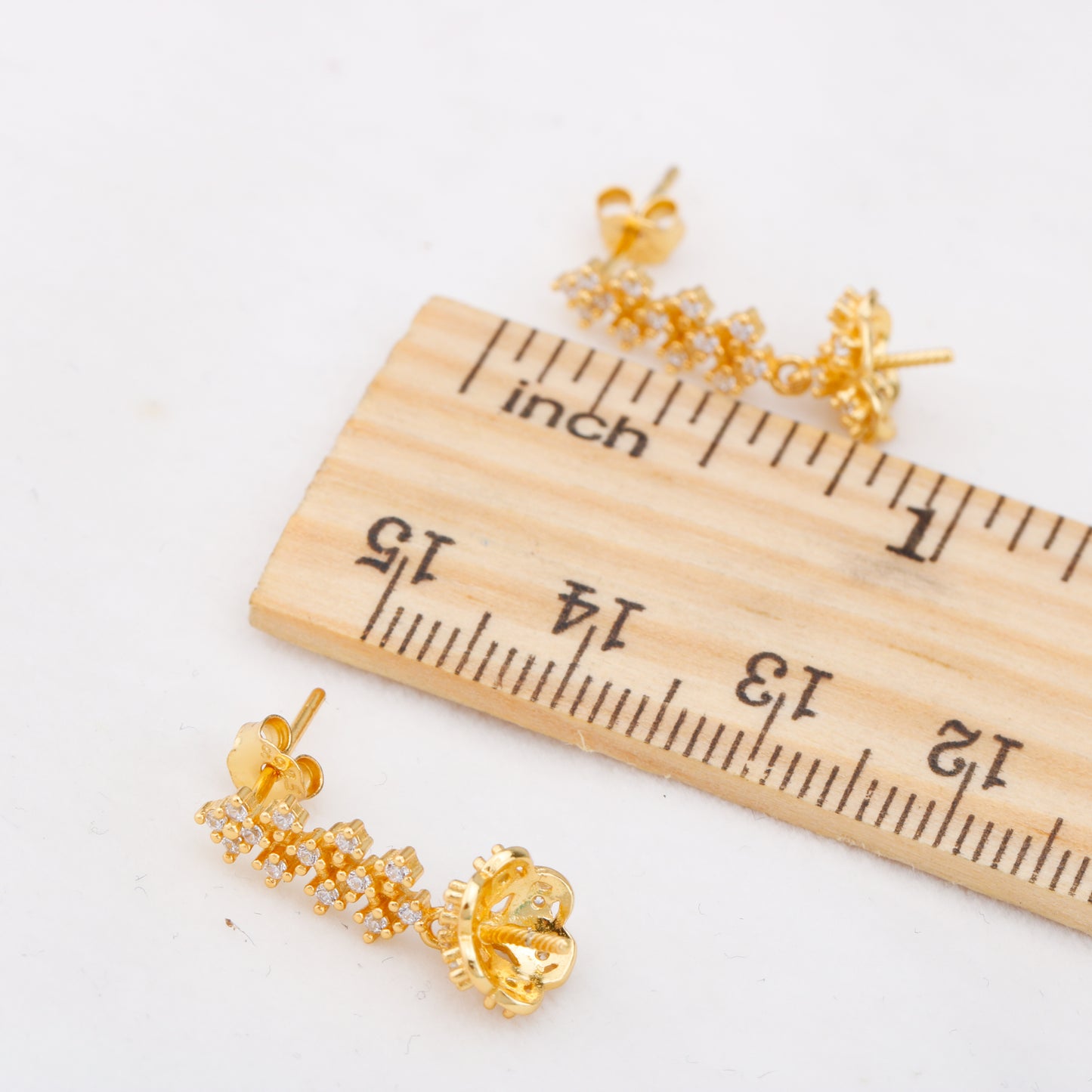 e010892 S925 pearl earring 925 sterling silver DIY 7-8mm Natural Freshwater pearl stud earring for women