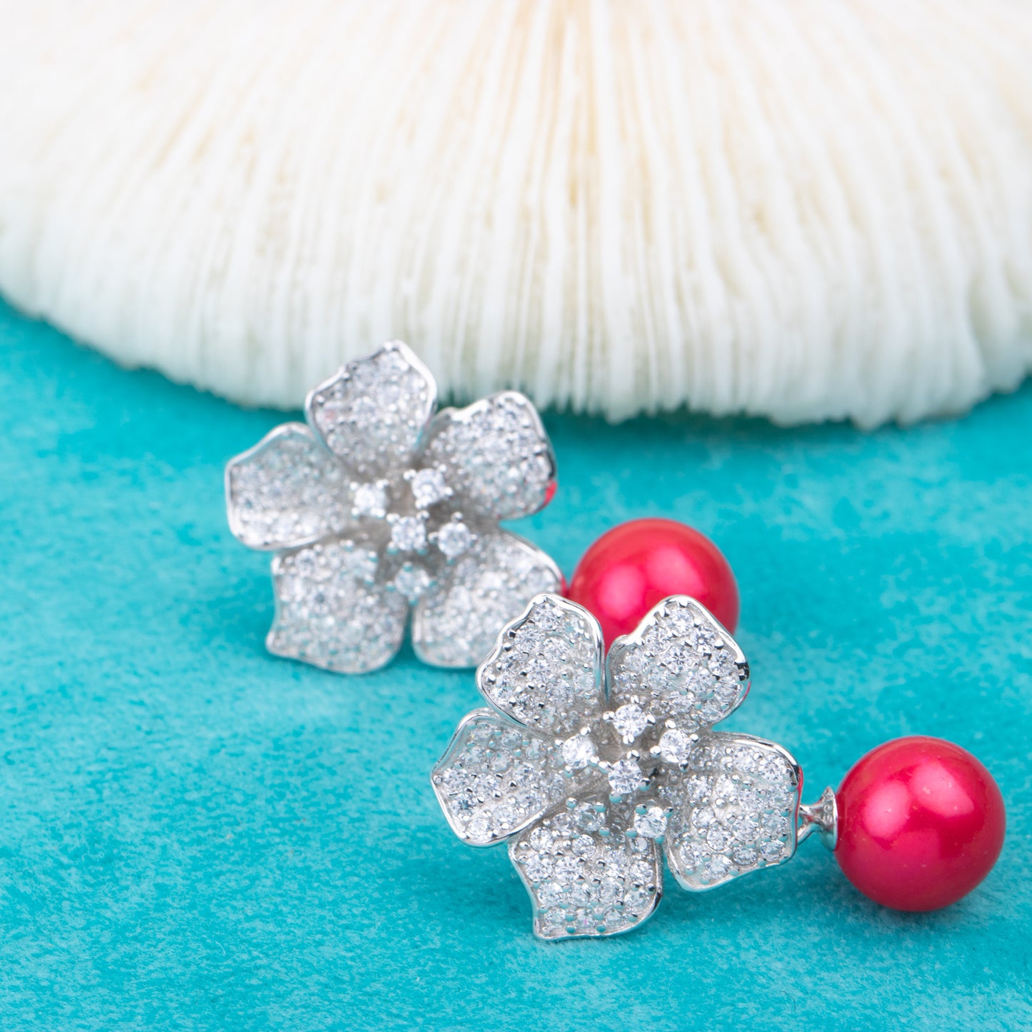 e010794 S925 pearl earring 925 sterling silver DIY 7-8mm Natural Freshwater pearl stud earring for women