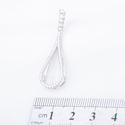 P010869 DIY 7-9mm Natural Freshwater pearl pendant accessory 925 sterling silver engagement jewelry necklace for women