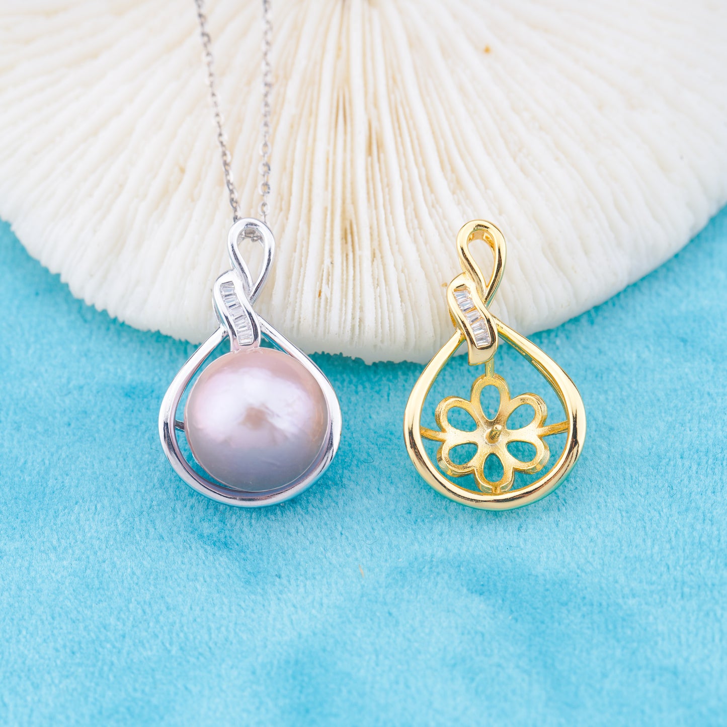 Pe011053  DIY 9-12mm Natural Freshwater pearl pendant accessory 925 sterling silver engagement jewelry necklace for women