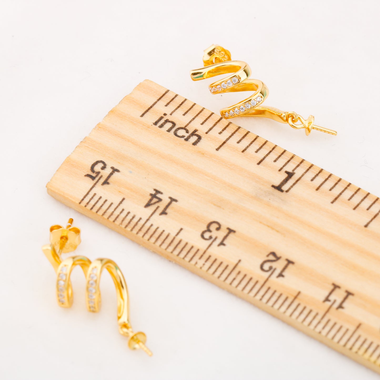 e010856 S925 pearl earring 925 sterling silver DIY 7-8mm Natural Freshwater pearl stud earring for women