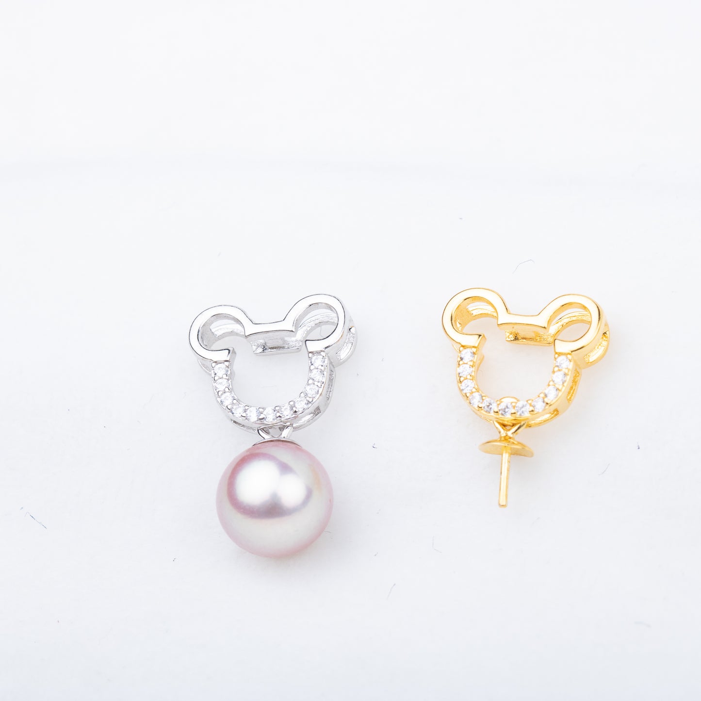 P010850 DIY 7-9mm Natural Freshwater pearl pendant accessory 925 sterling silver engagement jewelry necklace for women