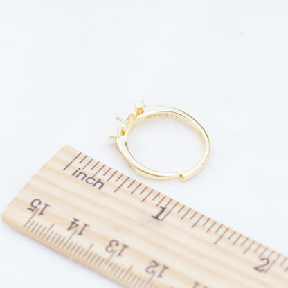 re010934 DIY 9-11mm Natural Freshwater pearl Ring accessory 925 sterling silver Adjustable size engagement ring for women