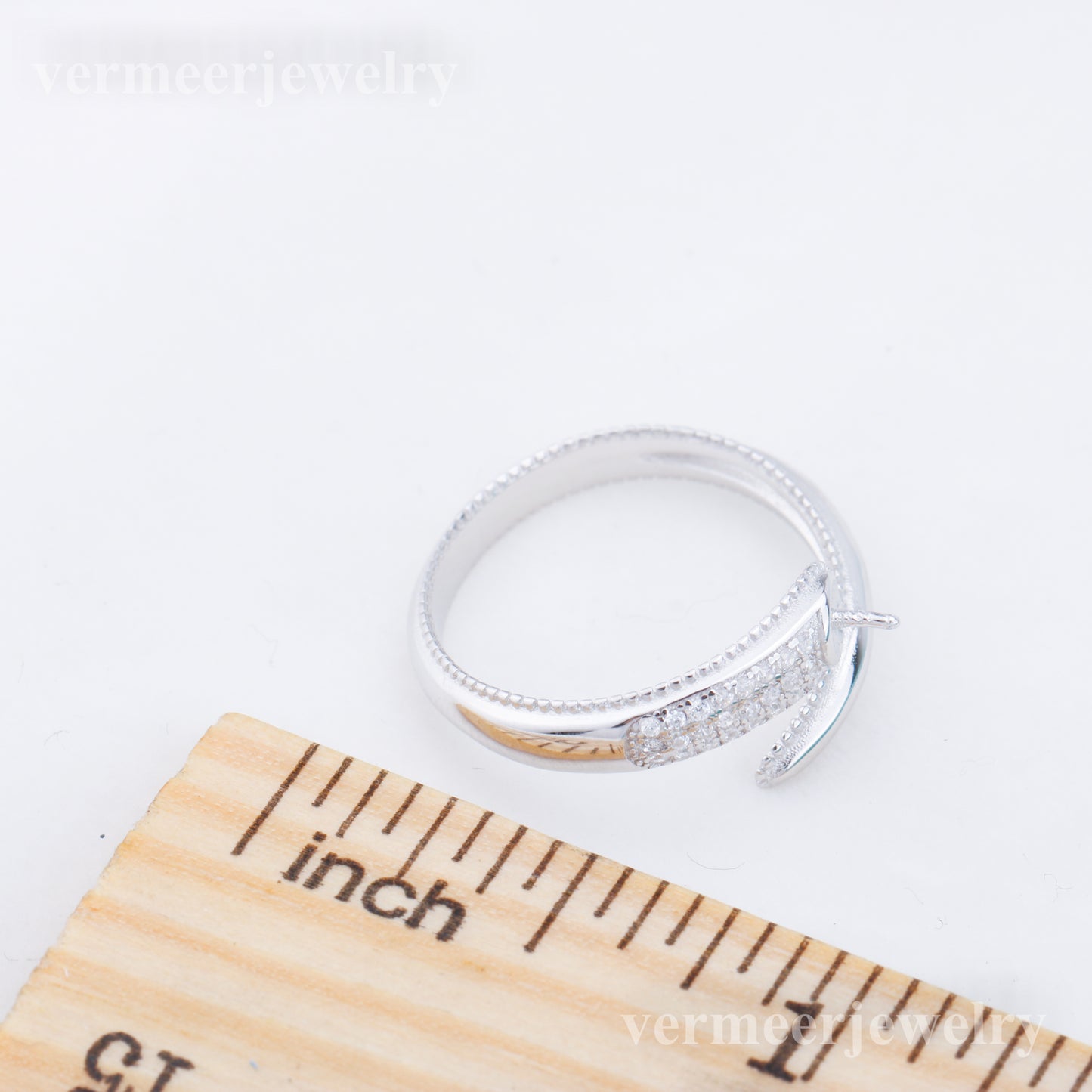 r010906 DIY 6-8mm Natural Freshwater pearl Ring accessory 925 sterling silver Adjustable size engagement jewelry ring for women