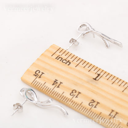 e010853 S925 pearl earring 925 sterling silver DIY 7-8mm Natural Freshwater pearl stud earring for women