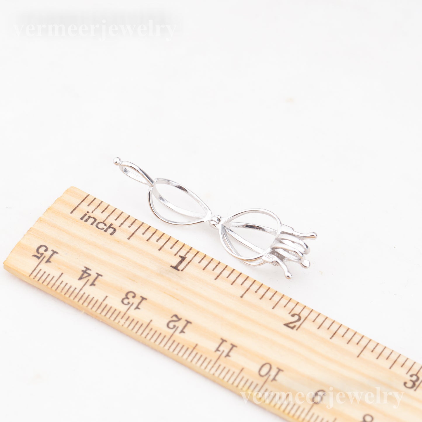 C030102 sterling silver Freshwater pearl cage pendant necklace jewelry locket for pearl party