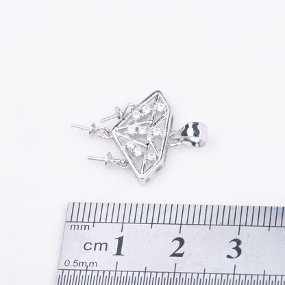 P010835 DIY 7-9mm Natural Freshwater pearl pendant accessory 925 sterling silver engagement jewelry necklace for women