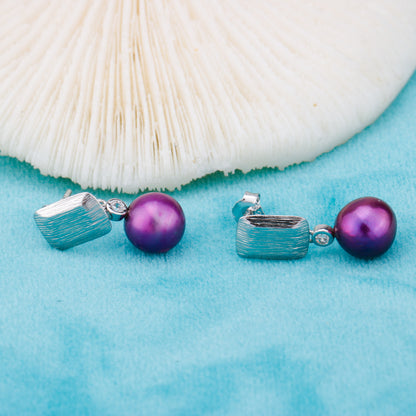 e010882 S925 pearl earring 925 sterling silver DIY 7-8mm Natural Freshwater pearl stud earring for women