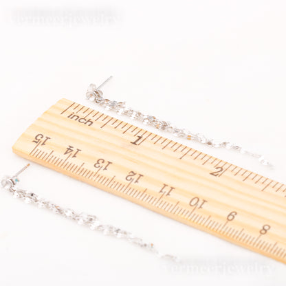 e010867 S925 pearl earring 925 sterling silver DIY 7-8mm Natural Freshwater pearl stud earring for women