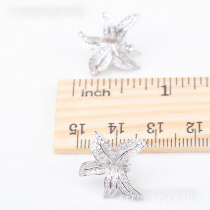 e010825 S925 pearl earring 925 sterling silver DIY 7-8mm Natural Freshwater pearl stud earring for women