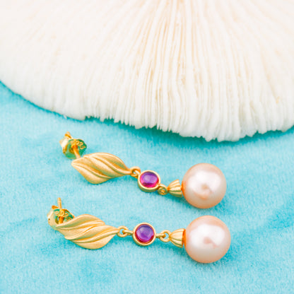 e010847 S925 pearl earring 925 sterling silver DIY 7-8mm Natural Freshwater pearl stud earring for women