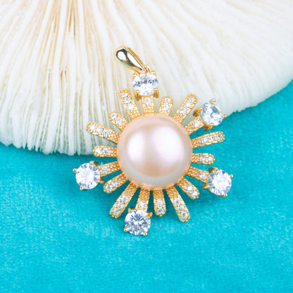 Pe01962  DIY 9-12mm Natural Freshwater pearl pendant accessory 925 sterling silver engagement jewelry necklace for women