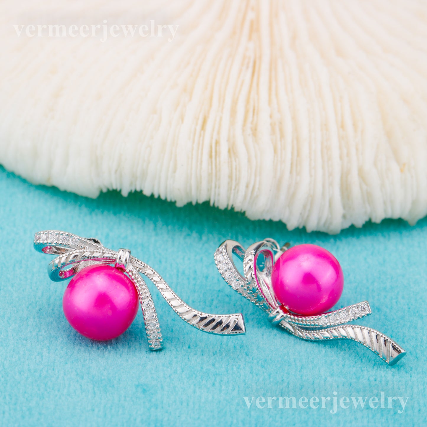 e010853 S925 pearl earring 925 sterling silver DIY 7-8mm Natural Freshwater pearl stud earring for women