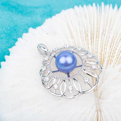 P010868 DIY 9-12mm Natural Freshwater pearl pendant accessory 925 sterling silver engagement jewelry necklace for women