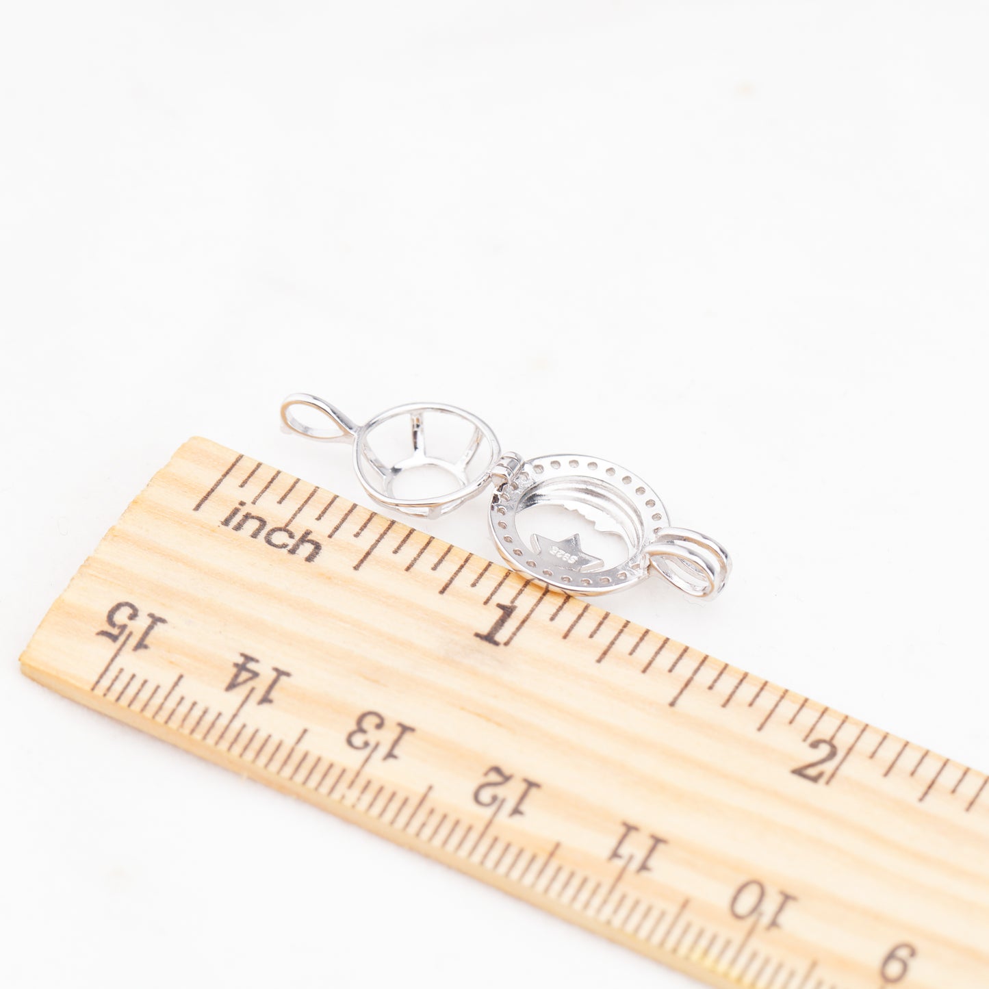 C030097 sterling silver Freshwater pearl cage pendant necklace jewelry locket for pearl party
