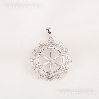 Pe010792 DIY 9-12mm Natural Freshwater pearl pendant accessory 925 sterling silver engagement jewelry necklace for women