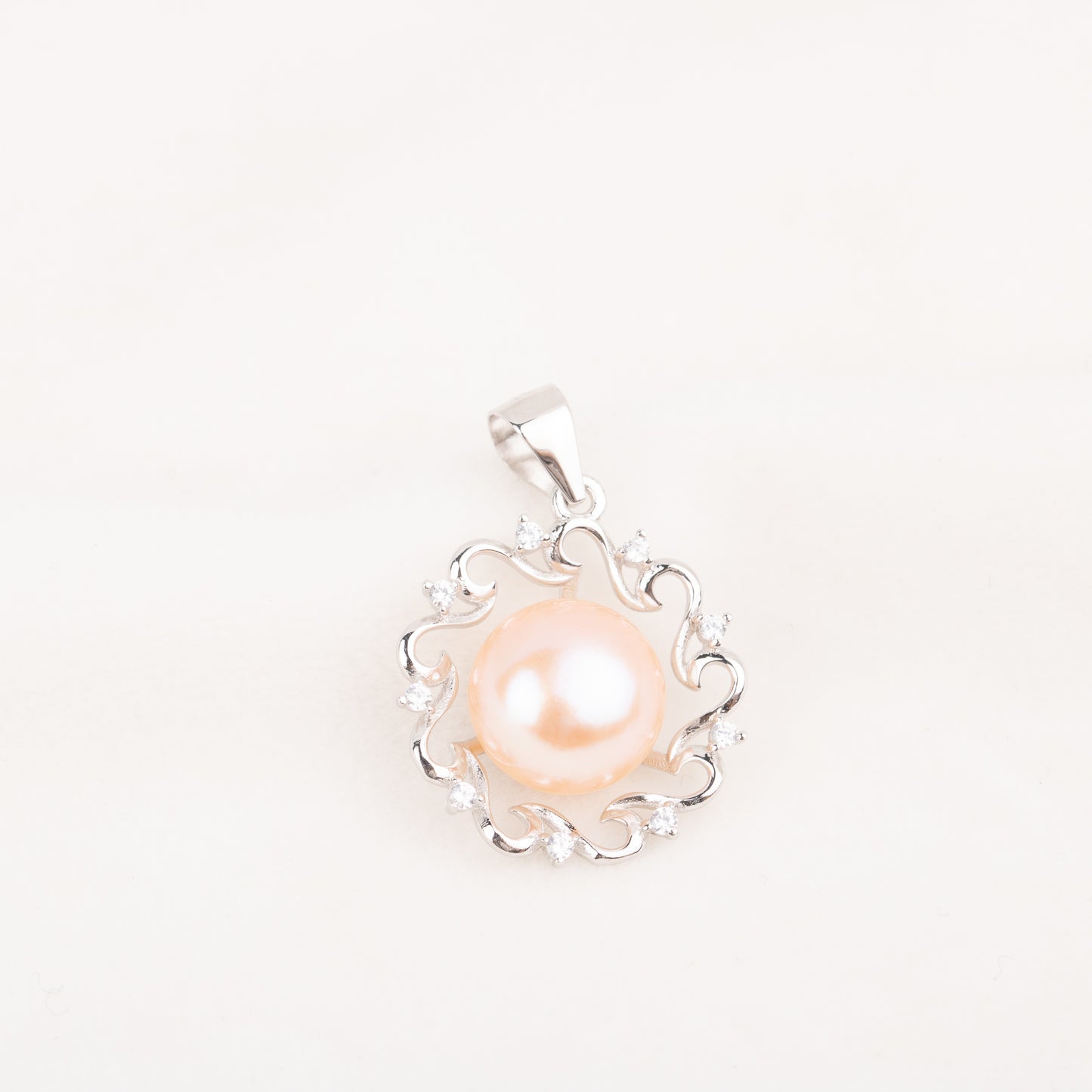 Pe010790 DIY 9-12mm Natural Freshwater pearl pendant accessory 925 sterling silver engagement jewelry necklace for women