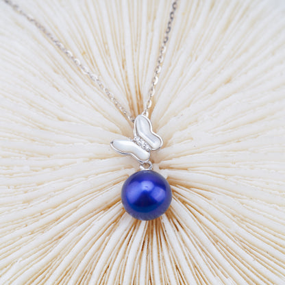 P011034 DIY 6-8mm Natural Freshwater pearl pendant accessory 925 sterling silver engagement jewelry necklace for women