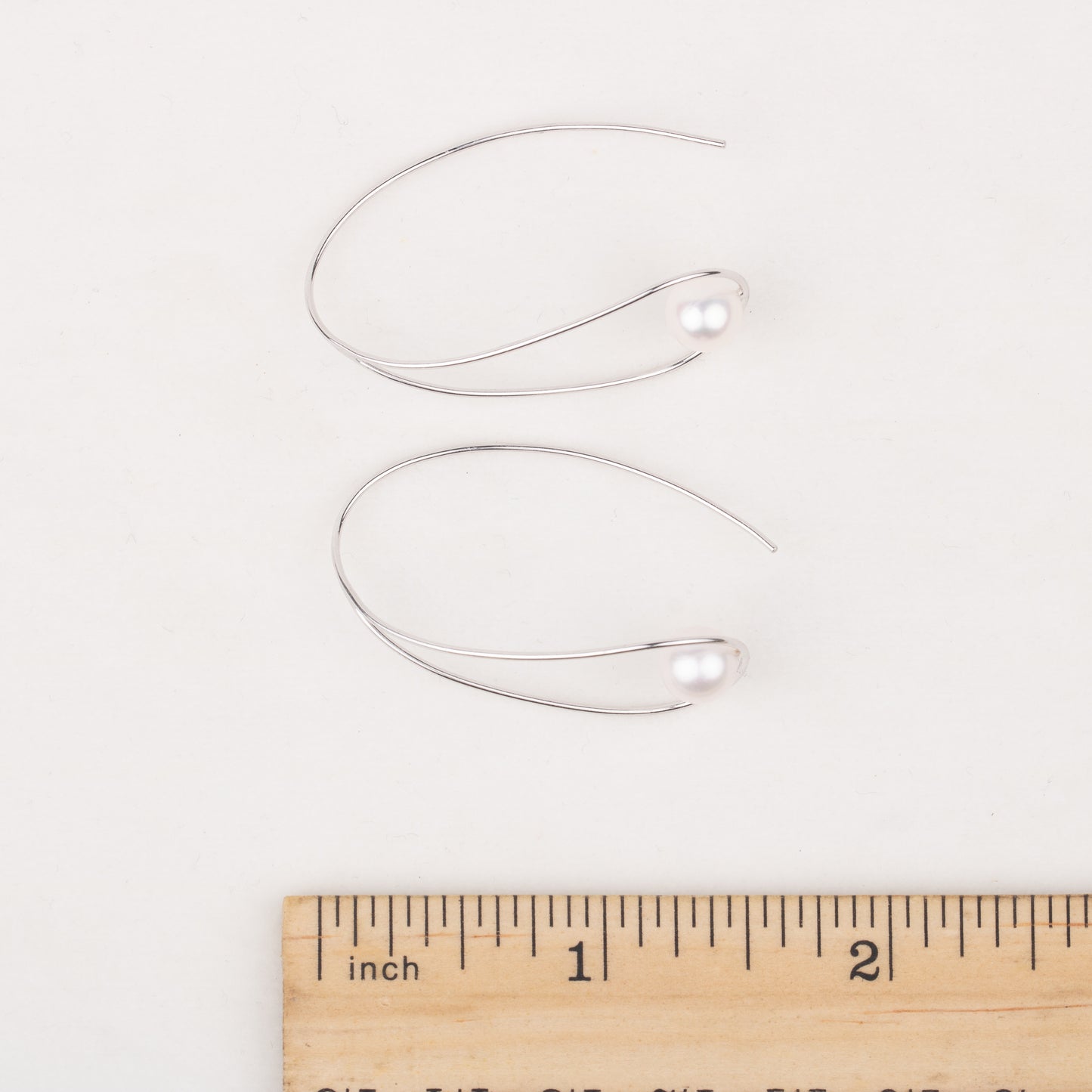 e030616 S925 pearl earring 925 sterling silver DIY 7-8mm Natural Freshwater pearl earring hook for women