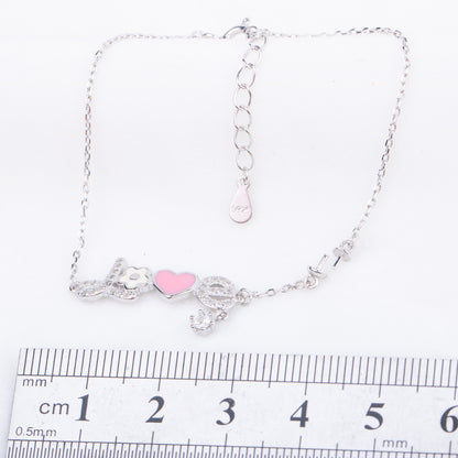 b010182 DIY 7-8mm Natural Freshwater pearl bracelet accessory 925 sterling silver adjustable chain bracelet for women