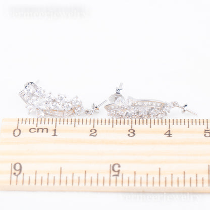 e010811 S925 pearl earring 925 sterling silver DIY 7-8mm Natural Freshwater pearl stud earring for women