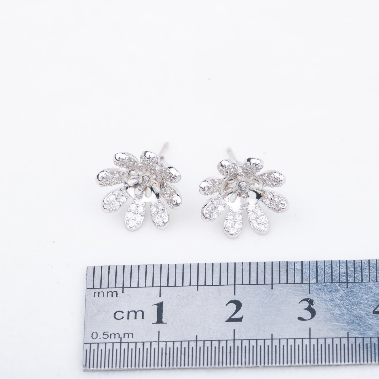 e010735 S925 pearl earring 925 sterling silver DIY 7-8mm Natural Freshwater pearl stud earring for women