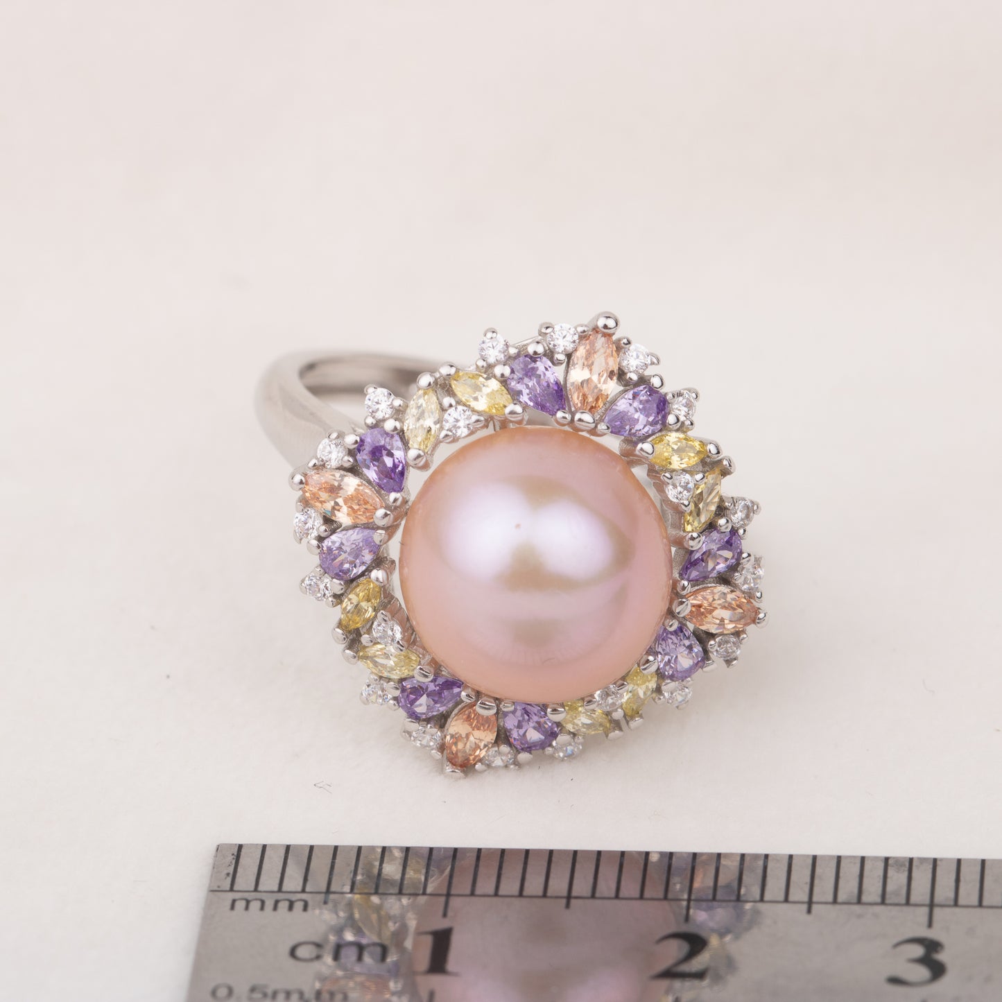 r010596 DIY 9-11mm Natural Freshwater pearl Ring accessory 925 sterling silver Adjustable size engagement jewelry ring for women