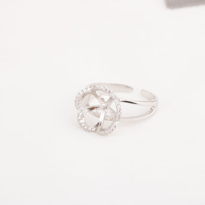 re010647 DIY 9-11mm Natural Freshwater pearl Ring accessory 925 sterling silver Adjustable size engagement ring for women