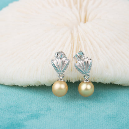 e010683 S925 pearl earring 925 sterling silver DIY 7-8mm Natural Freshwater pearl stud earring for women