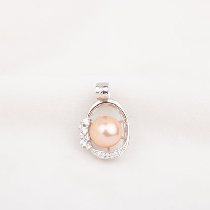 P010763 DIY 7-11mm Natural Freshwater pearl pendant accessory 925 sterling silver engagement jewelry necklace for women