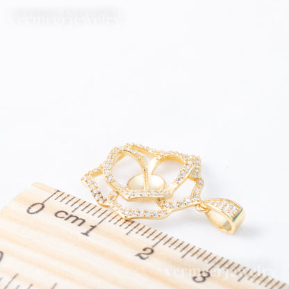 P010992 DIY 6-8mm Natural Freshwater pearl pendant accessory 925 sterling silver engagement jewelry necklace for women