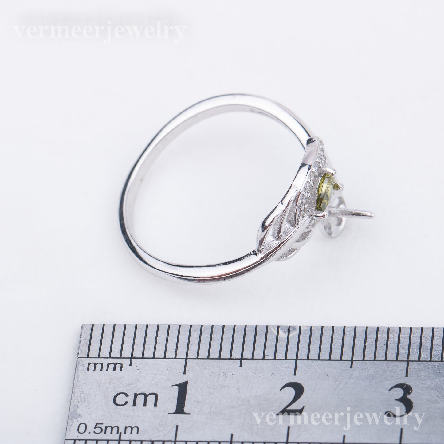 r010687 DIY 7-8mm Natural Freshwater pearl Ring accessory 925 sterling silver Adjustable size engagement jewelry ring for women