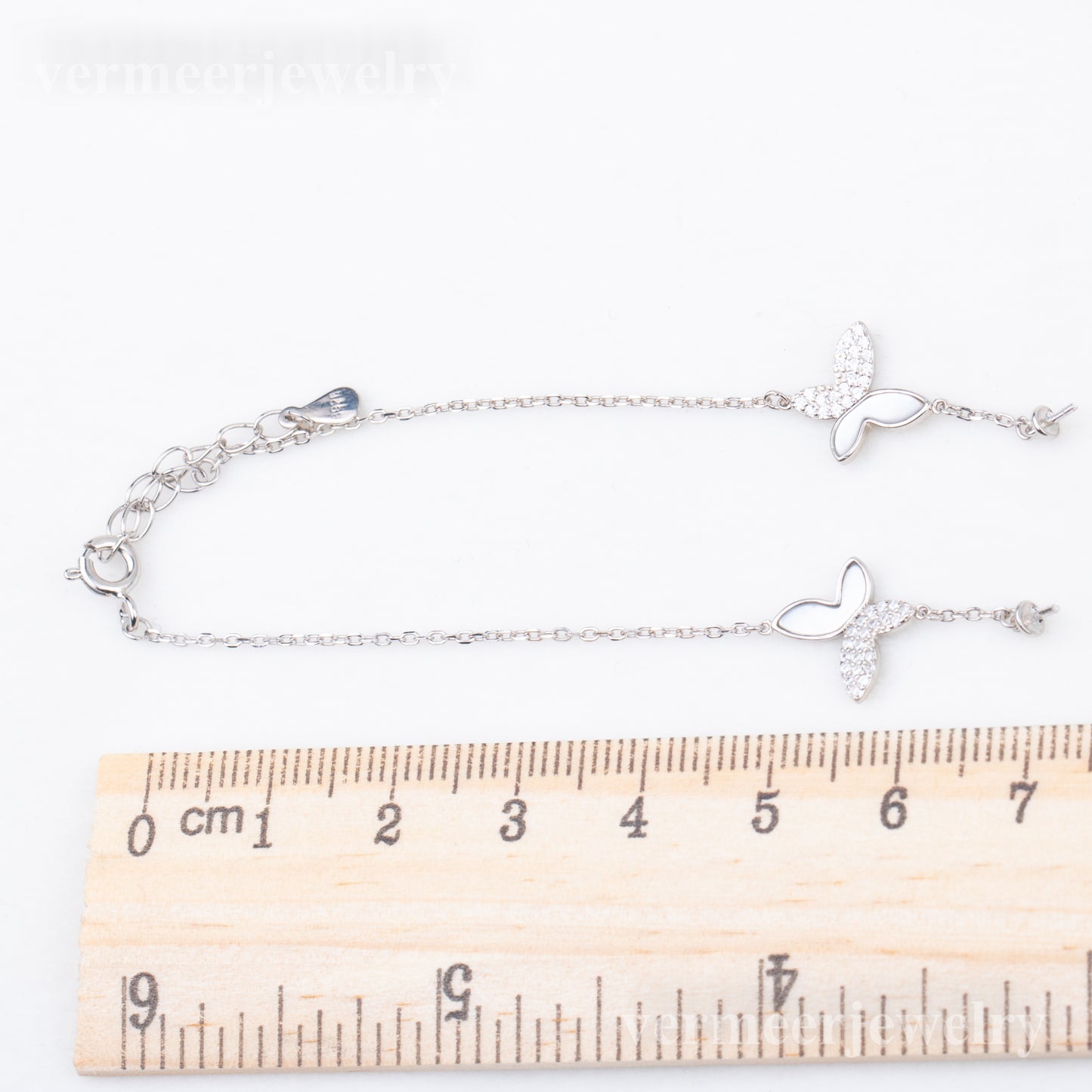 b010216  DIY 7-8mm Natural Freshwater pearl bracelet accessory 925 sterling silver adjustable chain bracelet for women