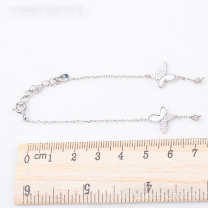 b010216  DIY 7-8mm Natural Freshwater pearl bracelet accessory 925 sterling silver adjustable chain bracelet for women