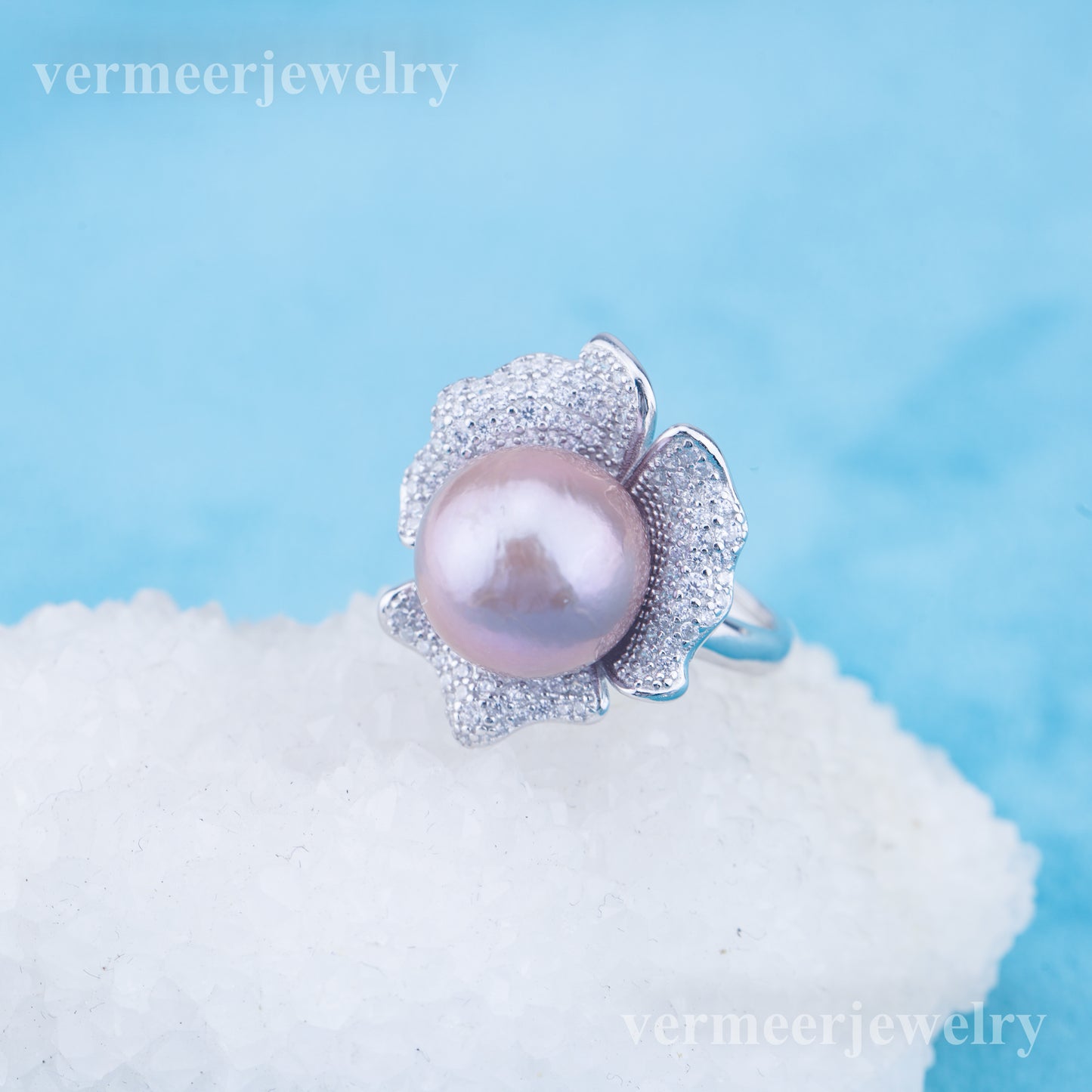 re010956 DIY 9-11mm Natural Freshwater pearl Ring accessory 925 sterling silver Adjustable size engagement ring for women