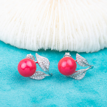 e010783 S925 pearl earring 925 sterling silver DIY 7-8mm Natural Freshwater pearl stud earring for women